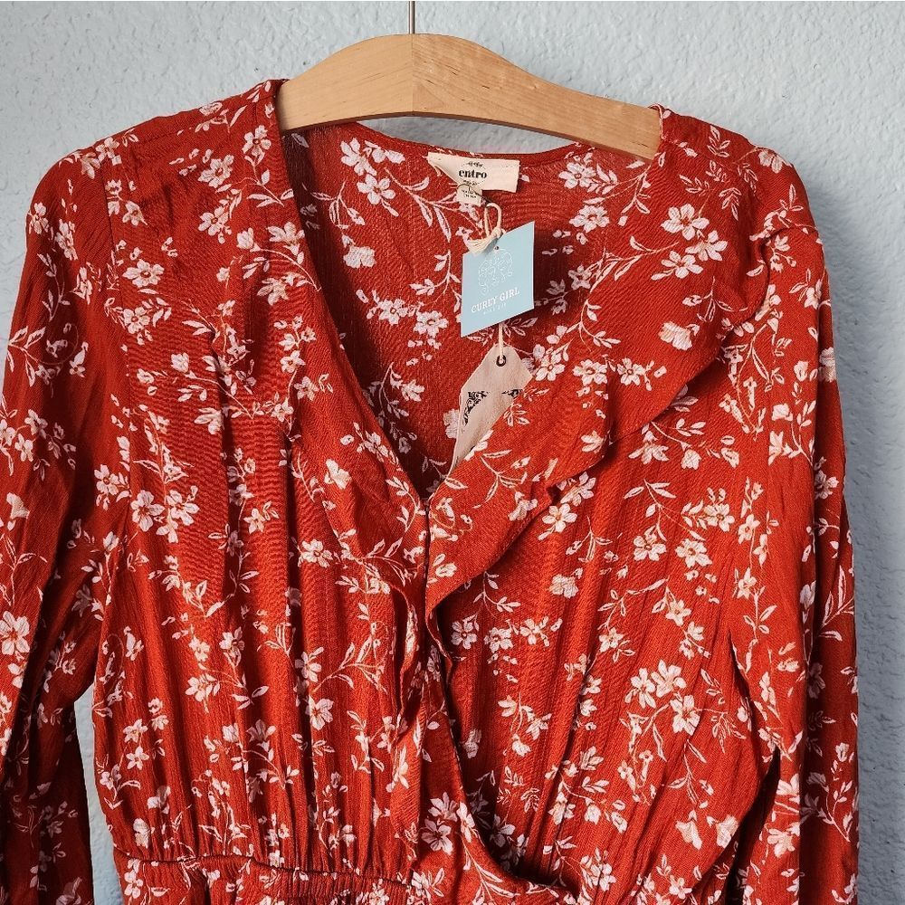 Entro Red Floral Mini Dress - Picture 3 of 13